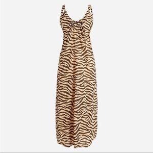 J. Crew Swingy Organic Cotton-voile Beach Dress Zebra Stripe Sleeveless Pullover